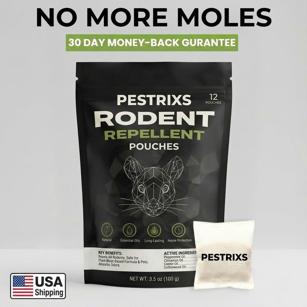 Drop These Pouches Down The Holes Before Moles Ruin Your Lawn & Sink Your Deck.
