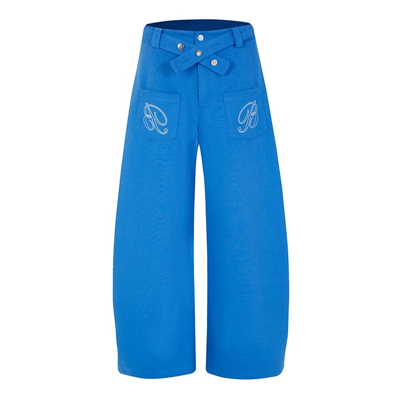 MOMUAN Wing Embroidery Wide-Leg Pants